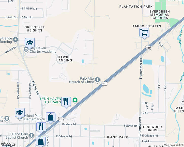 map of restaurants, bars, coffee shops, grocery stores, and more near 3436 Ormond Ave in Panama City