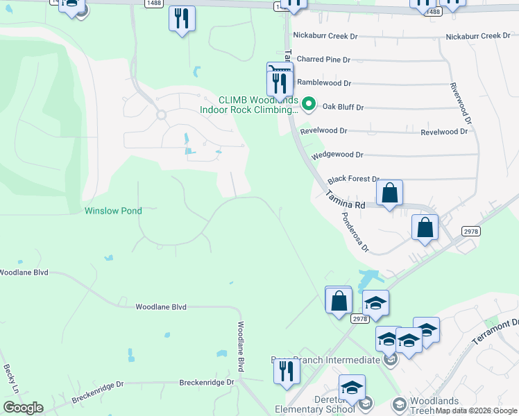map of restaurants, bars, coffee shops, grocery stores, and more near 9027 Miller Road in Magnolia