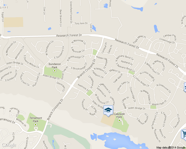 map of restaurants, bars, coffee shops, grocery stores, and more near 127 South Millport Circle in Spring