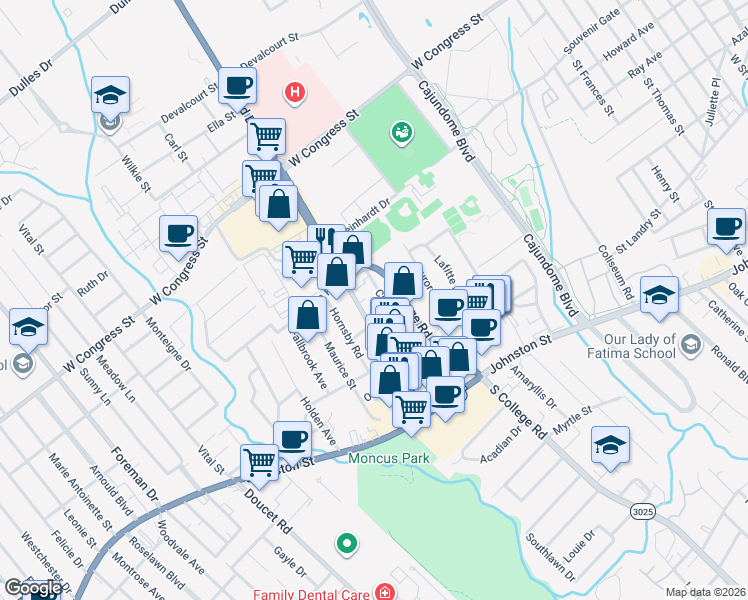 map of restaurants, bars, coffee shops, grocery stores, and more near 315 Chance Street in Lafayette