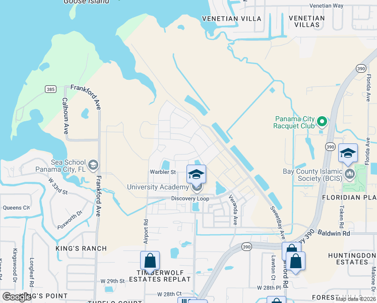 map of restaurants, bars, coffee shops, grocery stores, and more near 3173 Airport Road in Panama City