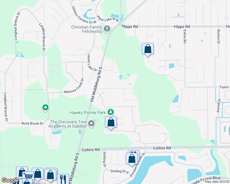 map of restaurants, bars, coffee shops, grocery stores, and more near 9690 Taylor Field Road in Jacksonville
