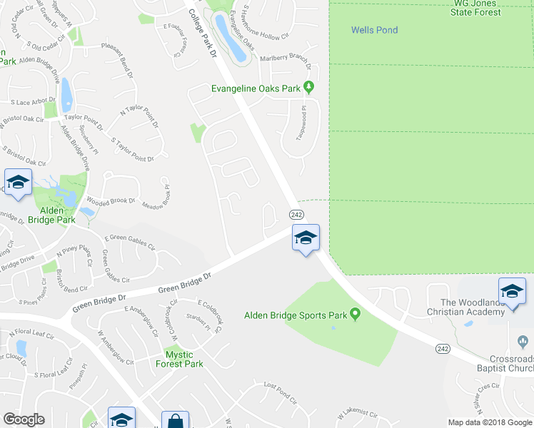 map of restaurants, bars, coffee shops, grocery stores, and more near 58 Summer Haze Circle in Spring