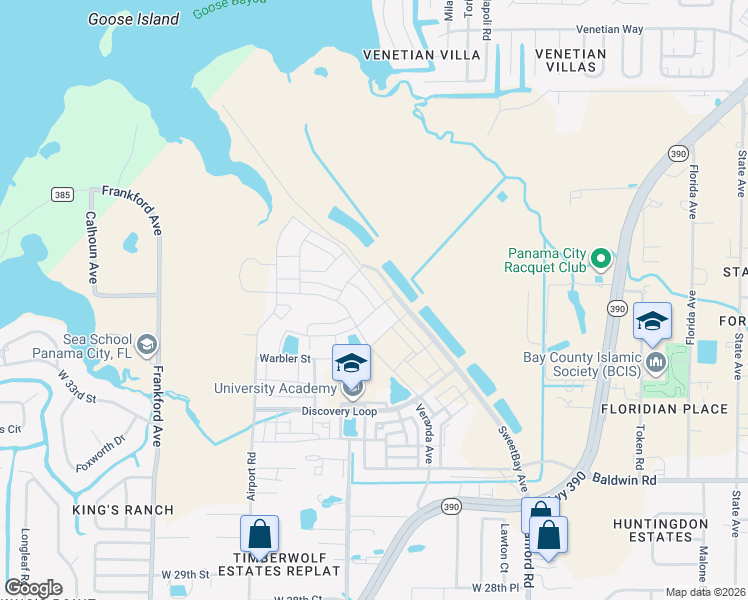 map of restaurants, bars, coffee shops, grocery stores, and more near 1000 Jackson Way in Panama City