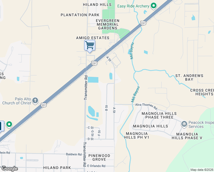 map of restaurants, bars, coffee shops, grocery stores, and more near 3544 B Street in Panama City