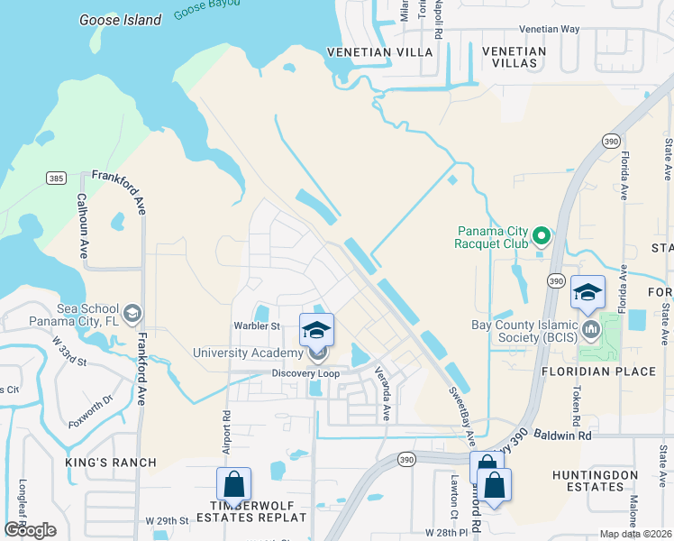 map of restaurants, bars, coffee shops, grocery stores, and more near 1000 Jackson Way in Panama City