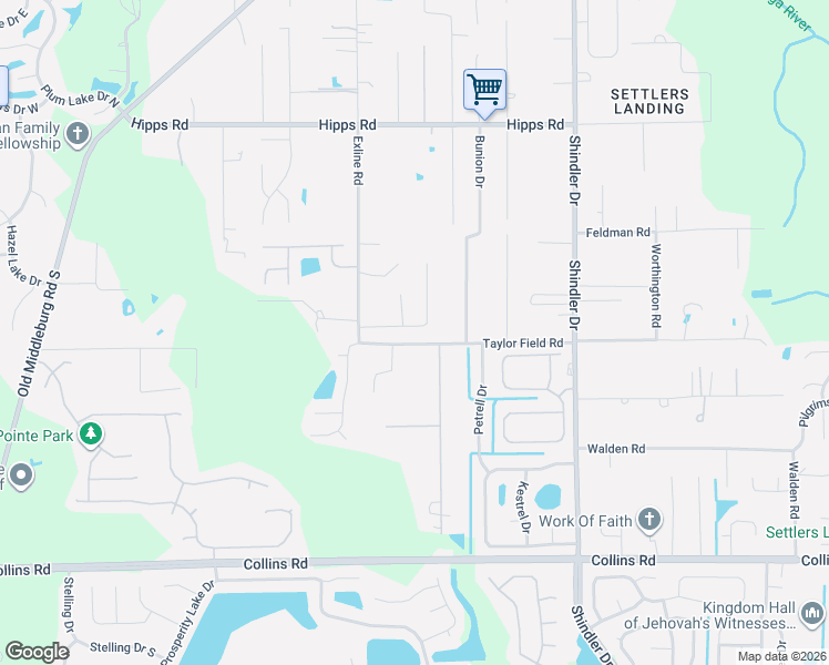 map of restaurants, bars, coffee shops, grocery stores, and more near 9055 Taylor Field Road in Jacksonville