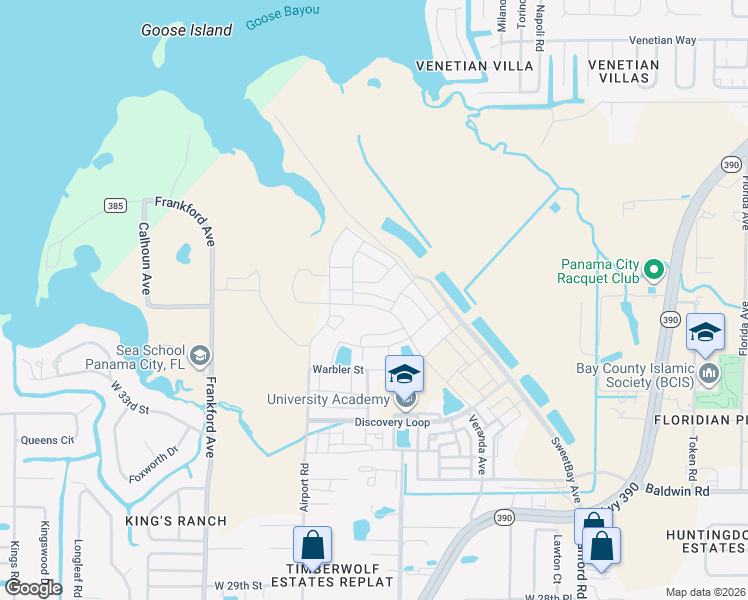 map of restaurants, bars, coffee shops, grocery stores, and more near 34 Airport Drive in Panama City