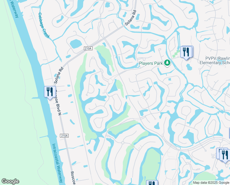 map of restaurants, bars, coffee shops, grocery stores, and more near 6505 Burnham Circle in Ponte Vedra Beach