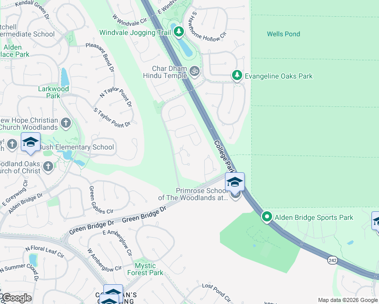 map of restaurants, bars, coffee shops, grocery stores, and more near 187 Anise Tree Place in Spring