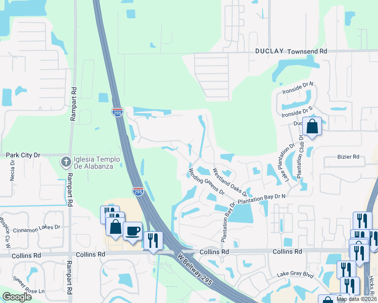 map of restaurants, bars, coffee shops, grocery stores, and more near 7394 Steventon Way in Jacksonville