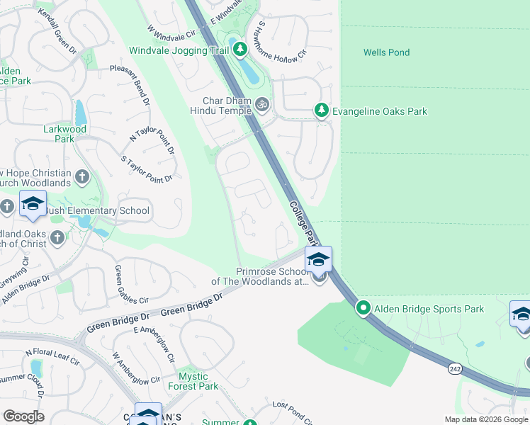 map of restaurants, bars, coffee shops, grocery stores, and more near 187 Anise Tree Pl in Spring