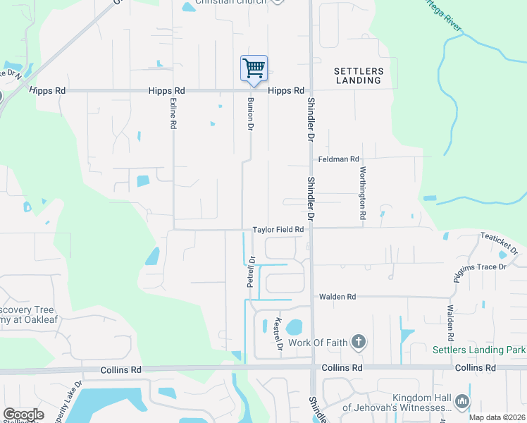 map of restaurants, bars, coffee shops, grocery stores, and more near 7298 Honda Drive in Jacksonville