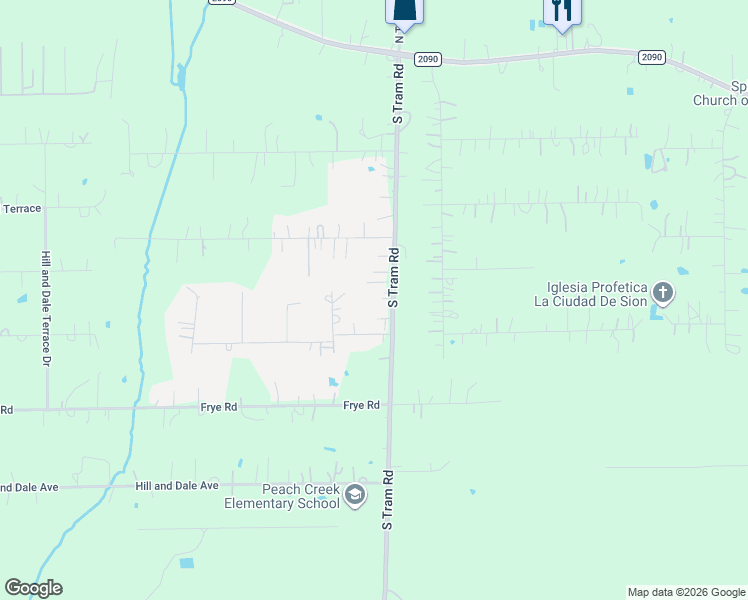 map of restaurants, bars, coffee shops, grocery stores, and more near 15970 Tram Road in Splendora