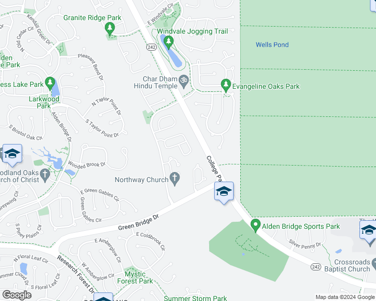 map of restaurants, bars, coffee shops, grocery stores, and more near 142 Anise Tree Place in Spring