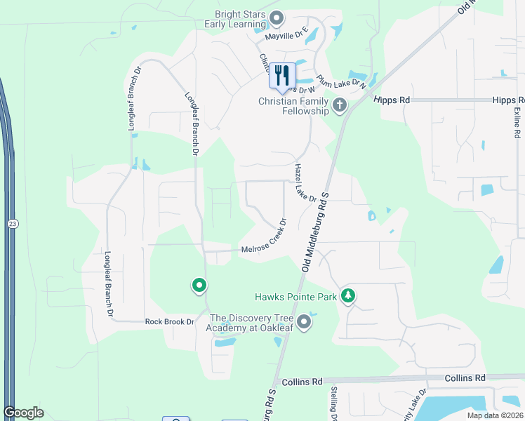 map of restaurants, bars, coffee shops, grocery stores, and more near 7255 Blairton Way in Jacksonville