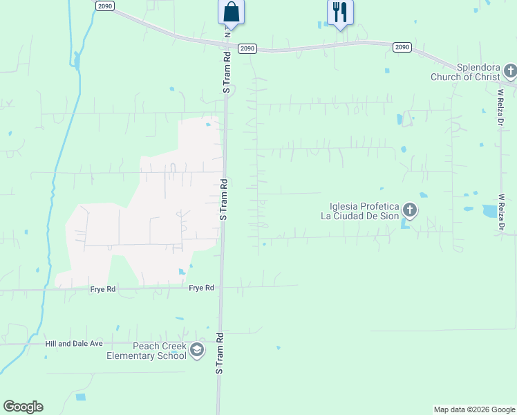 map of restaurants, bars, coffee shops, grocery stores, and more near 15886 Westgate Road in Splendora