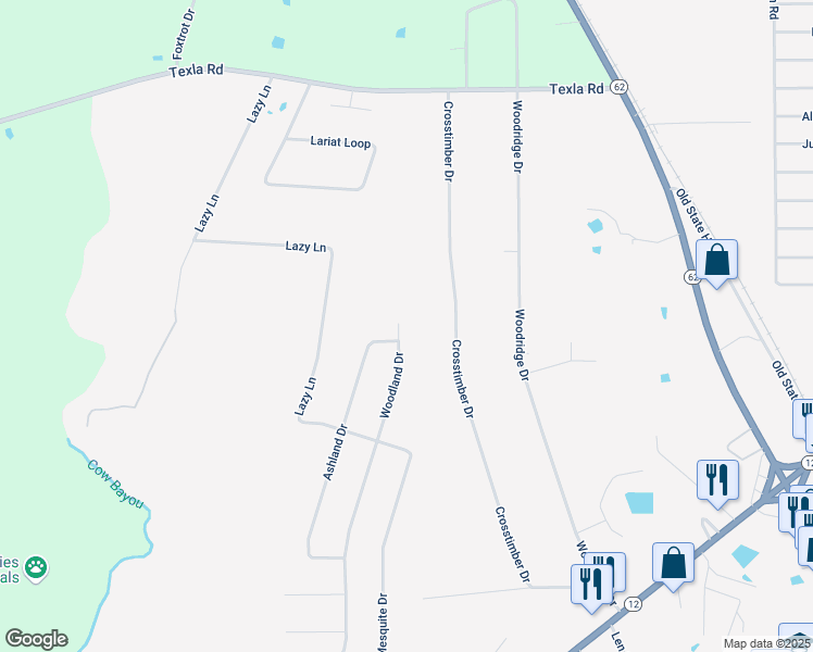 map of restaurants, bars, coffee shops, grocery stores, and more near 6402 Woodland Drive in Orange