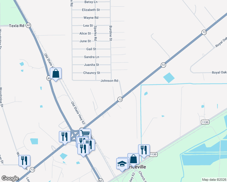 map of restaurants, bars, coffee shops, grocery stores, and more near 6070 White Oak Rd in Orange