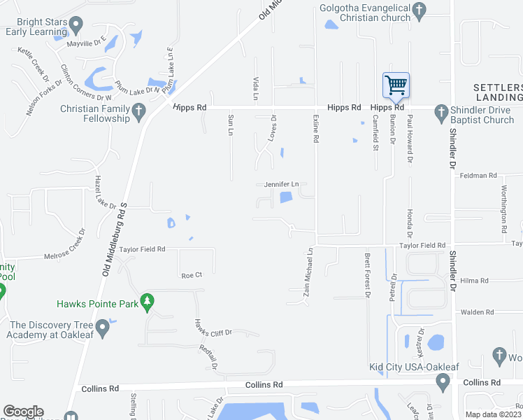 map of restaurants, bars, coffee shops, grocery stores, and more near 7253 Michael Terrace in Jacksonville