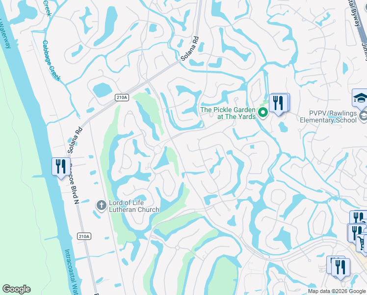 map of restaurants, bars, coffee shops, grocery stores, and more near 4611 Marsh Hawk Place in Ponte Vedra Beach