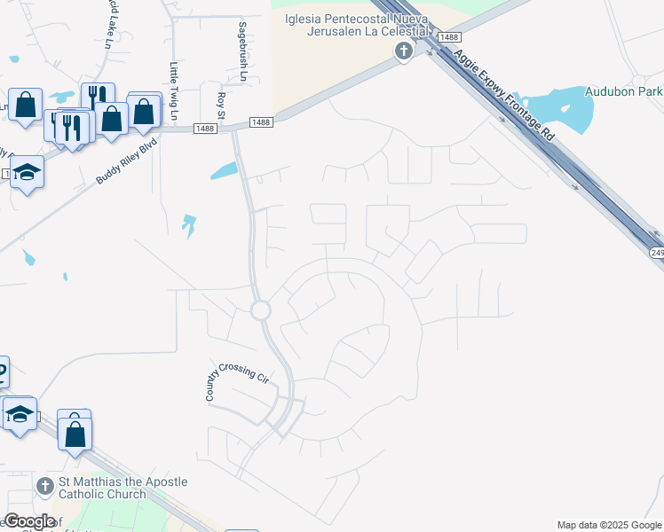 map of restaurants, bars, coffee shops, grocery stores, and more near 408 Central Glen in Magnolia