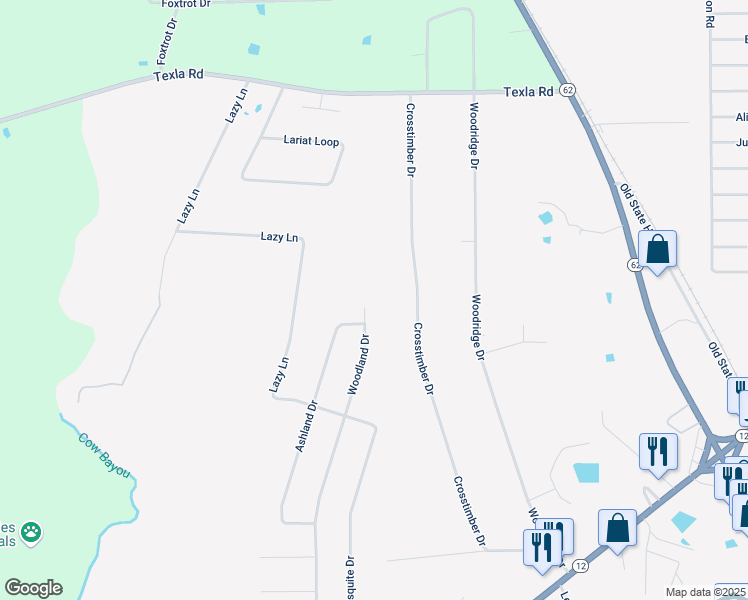 map of restaurants, bars, coffee shops, grocery stores, and more near 6402 Woodland Drive in Orange
