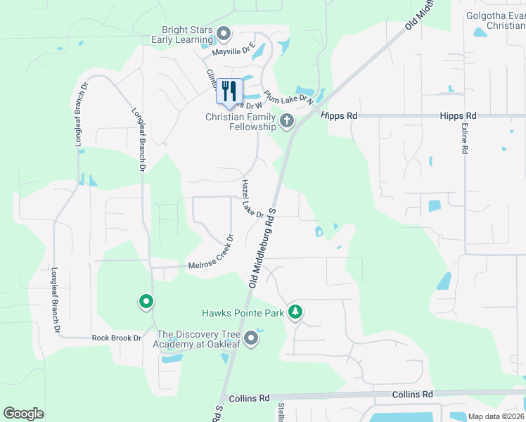 map of restaurants, bars, coffee shops, grocery stores, and more near 7102 Newman Lake Court in Jacksonville