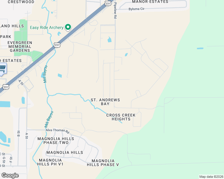 map of restaurants, bars, coffee shops, grocery stores, and more near 3630 Cedar Park Lane in Panama City