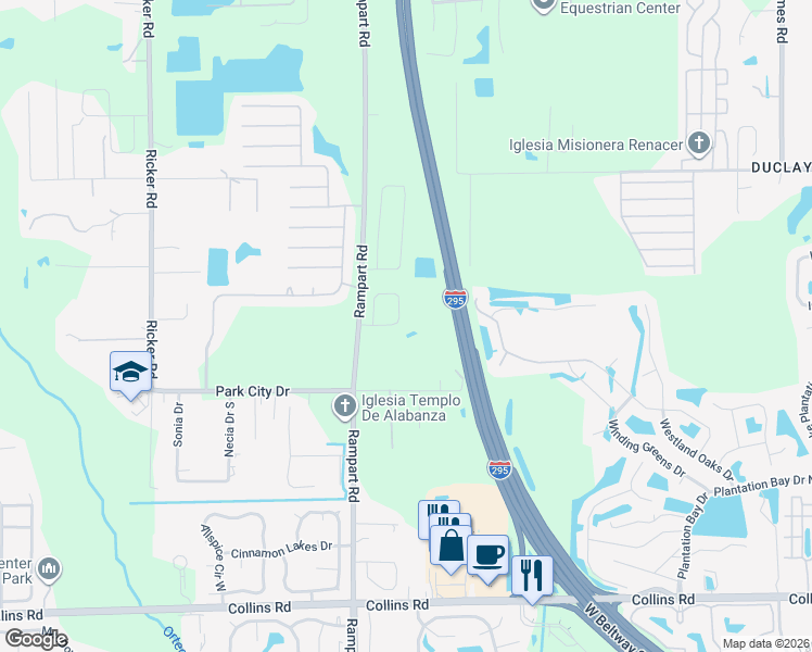 map of restaurants, bars, coffee shops, grocery stores, and more near 7450 Dunson Road in Jacksonville
