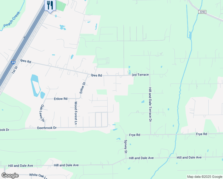 map of restaurants, bars, coffee shops, grocery stores, and more near 15912 Mcnorton Road in Splendora