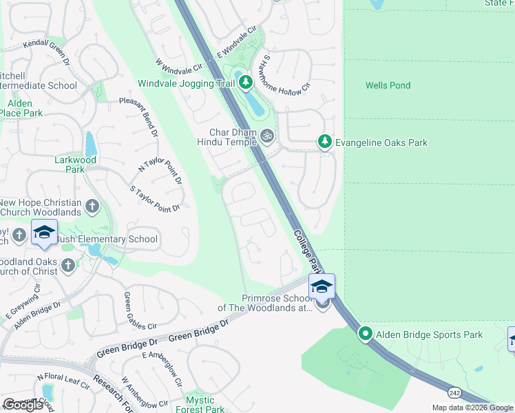 map of restaurants, bars, coffee shops, grocery stores, and more near 114 Anise Tree Place in Spring