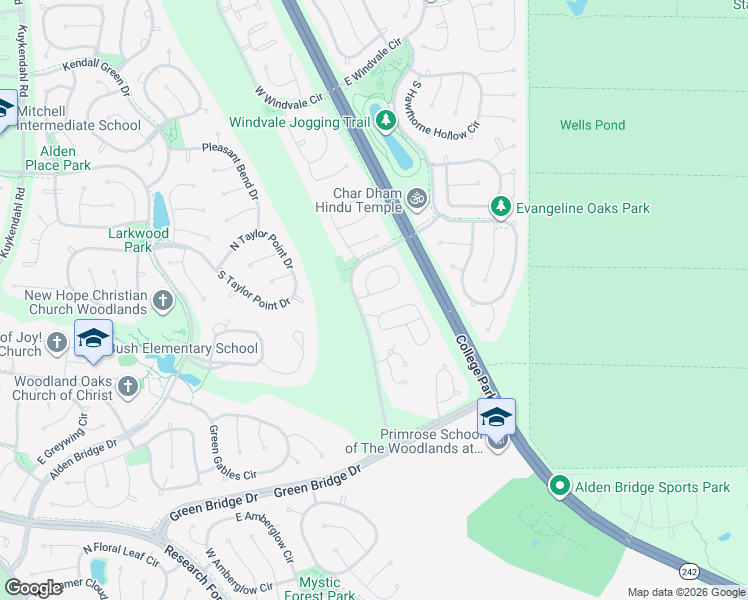 map of restaurants, bars, coffee shops, grocery stores, and more near 6 Wineberry Place in Spring