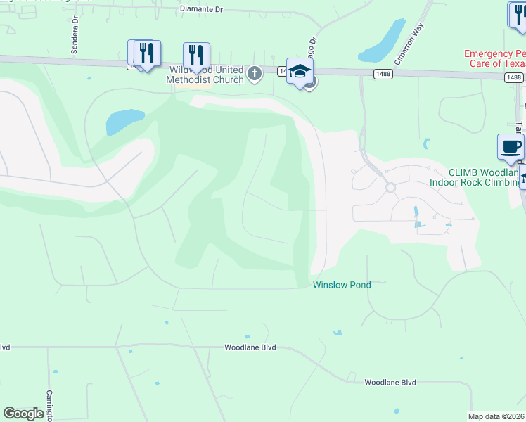 map of restaurants, bars, coffee shops, grocery stores, and more near 32634 Green Bend Court in Magnolia