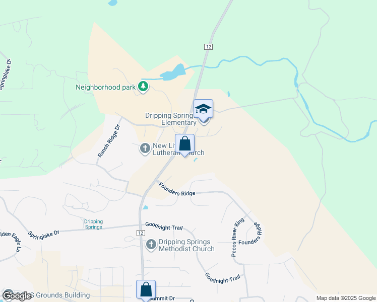 map of restaurants, bars, coffee shops, grocery stores, and more near 29300 Ranch Road 12 in Dripping Springs