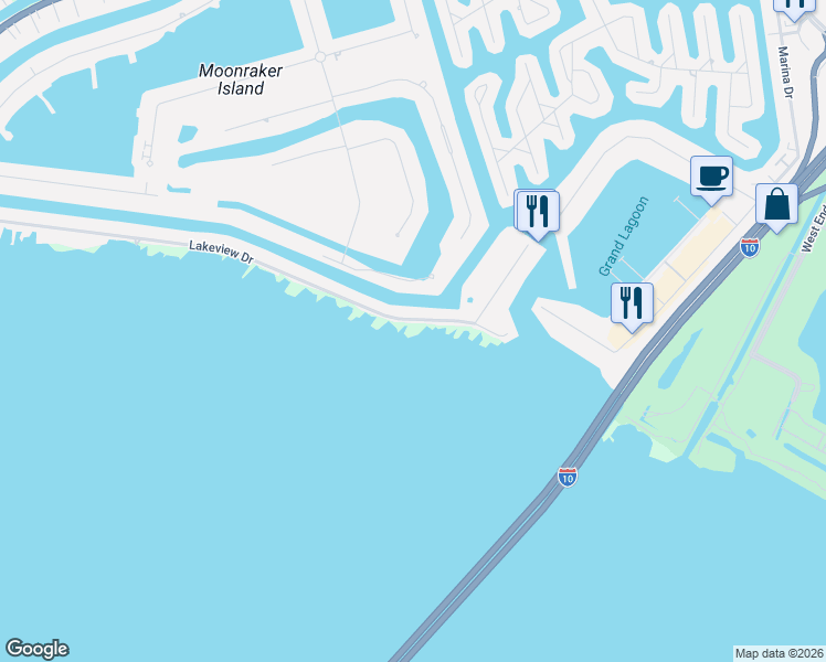 map of restaurants, bars, coffee shops, grocery stores, and more near 294 Lakeview Drive in Slidell