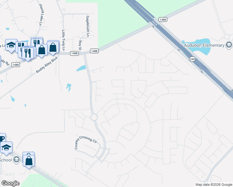 map of restaurants, bars, coffee shops, grocery stores, and more near Magnolia Ridge Boulevard in Magnolia