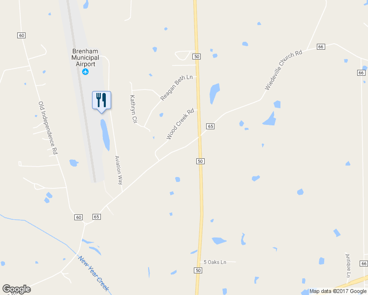 map of restaurants, bars, coffee shops, grocery stores, and more near 2830 Airport Road in Brenham