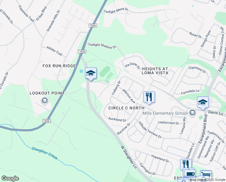 map of restaurants, bars, coffee shops, grocery stores, and more near 9012 Colberg Drive in Austin