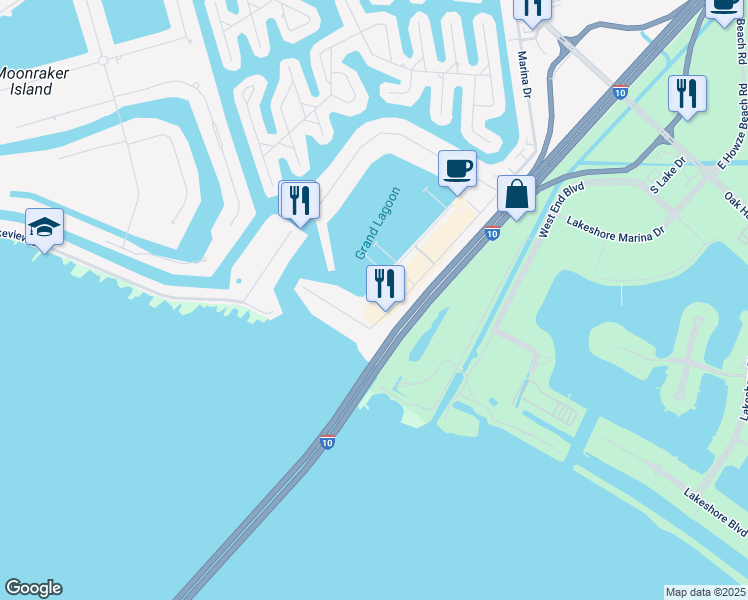 map of restaurants, bars, coffee shops, grocery stores, and more near 1850 Harbor Drive in Slidell