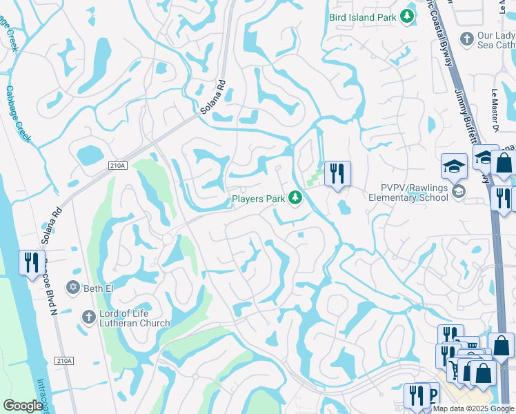 map of restaurants, bars, coffee shops, grocery stores, and more near 4401 Cypress Creek Drive in Ponte Vedra Beach