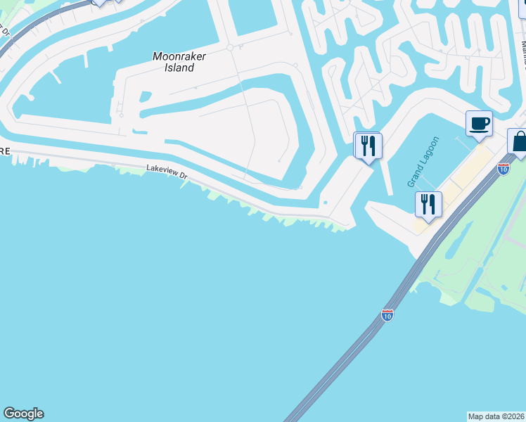 map of restaurants, bars, coffee shops, grocery stores, and more near 283 Lakeview Drive in Slidell