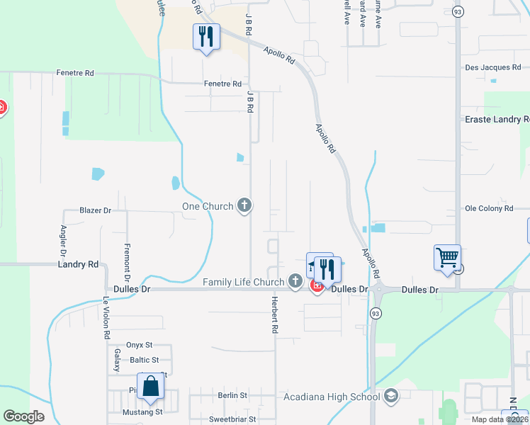 map of restaurants, bars, coffee shops, grocery stores, and more near 107 Sheridan Drive in Lafayette
