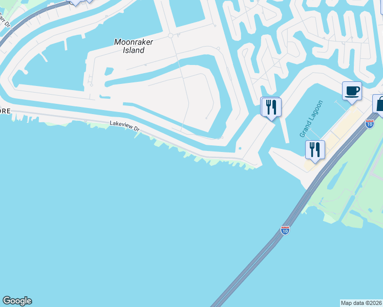 map of restaurants, bars, coffee shops, grocery stores, and more near 283 Lakeview Dr in Slidell