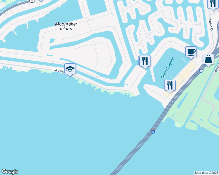 map of restaurants, bars, coffee shops, grocery stores, and more near 294 Lakeview Drive in Slidell