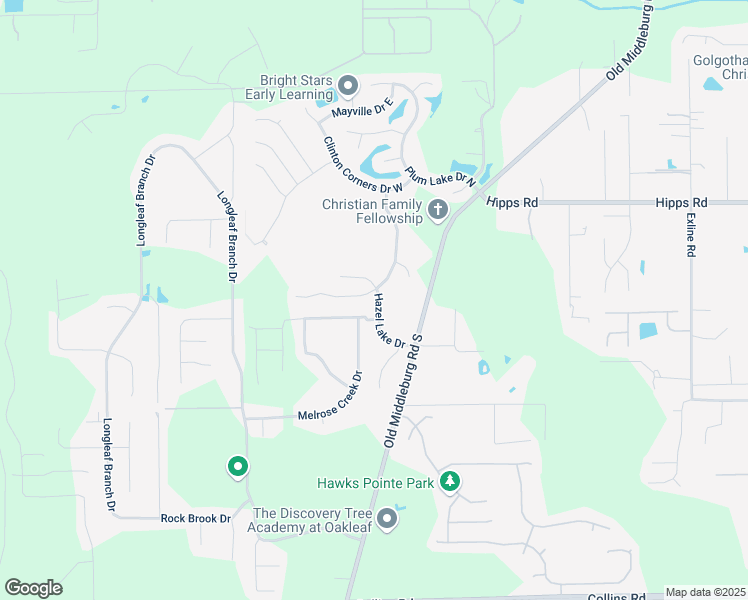 map of restaurants, bars, coffee shops, grocery stores, and more near 9684 Hazel Lake Drive in Jacksonville