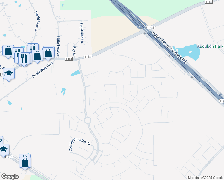 map of restaurants, bars, coffee shops, grocery stores, and more near Magnolia Ridge Boulevard in Magnolia