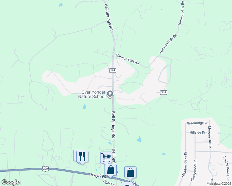 map of restaurants, bars, coffee shops, grocery stores, and more near 4915A Bell Springs Road in Dripping Springs