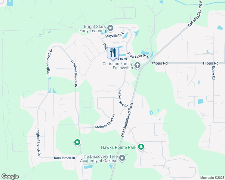 map of restaurants, bars, coffee shops, grocery stores, and more near 7117 Beekman Lake Drive in Jacksonville