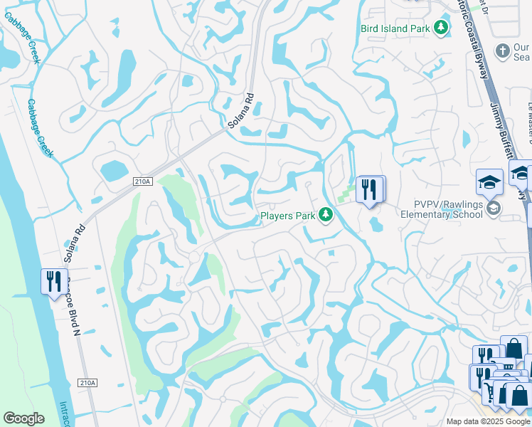 map of restaurants, bars, coffee shops, grocery stores, and more near 7044 Cypress Bridge Drive North in Ponte Vedra Beach